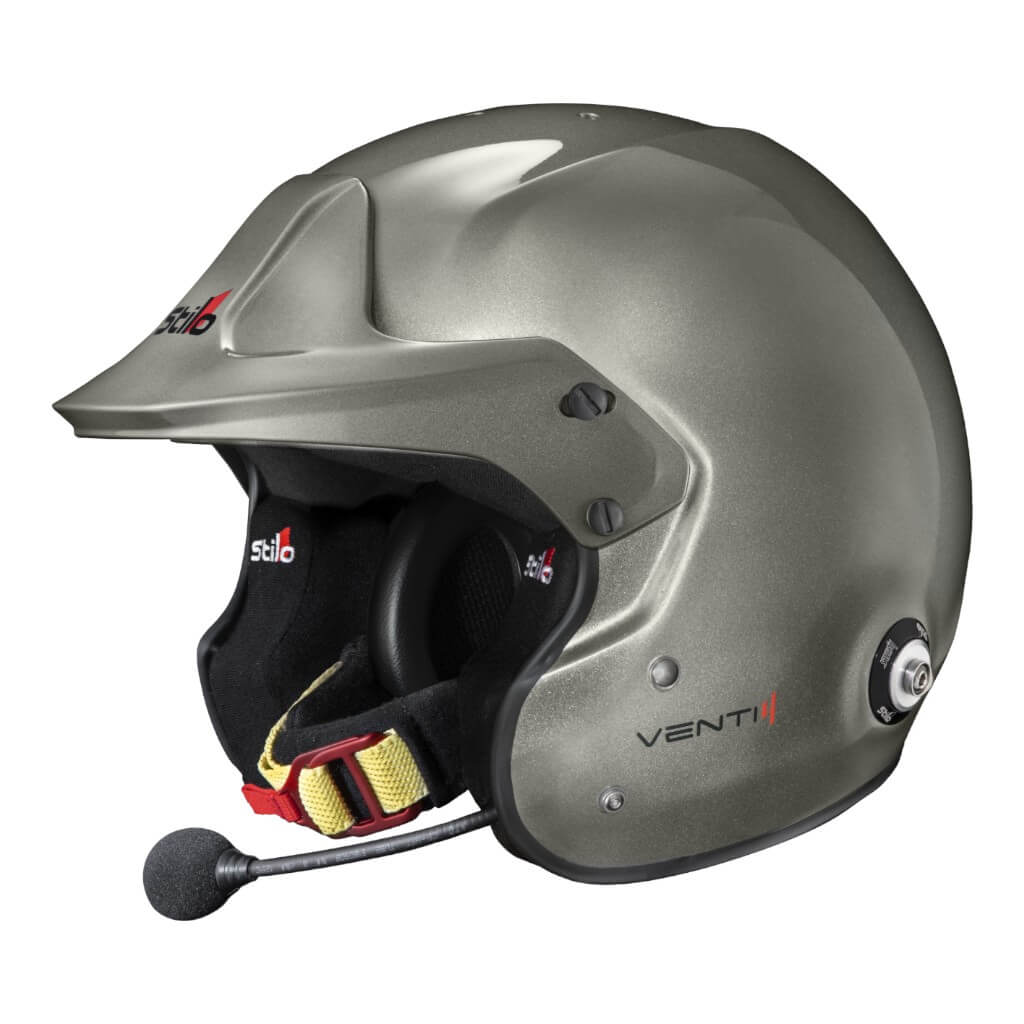 STILO AA0114EG2X61 Open-Face Helmet Venti4 Trophy Plus Composite, FIA 8859-24 Hans, Titanium/ Black, Size 61 Photo-0