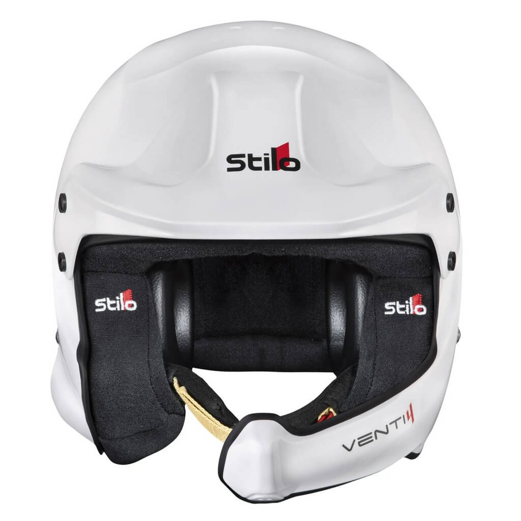 STILO AA0224BG2V550101 Open-Face Helmet Venti4 WRC Composite Rally (Snell SA2020, FIA 8859-24, Hans FIA8858-10), White Outer / Black Inner, Size 55 Photo-1