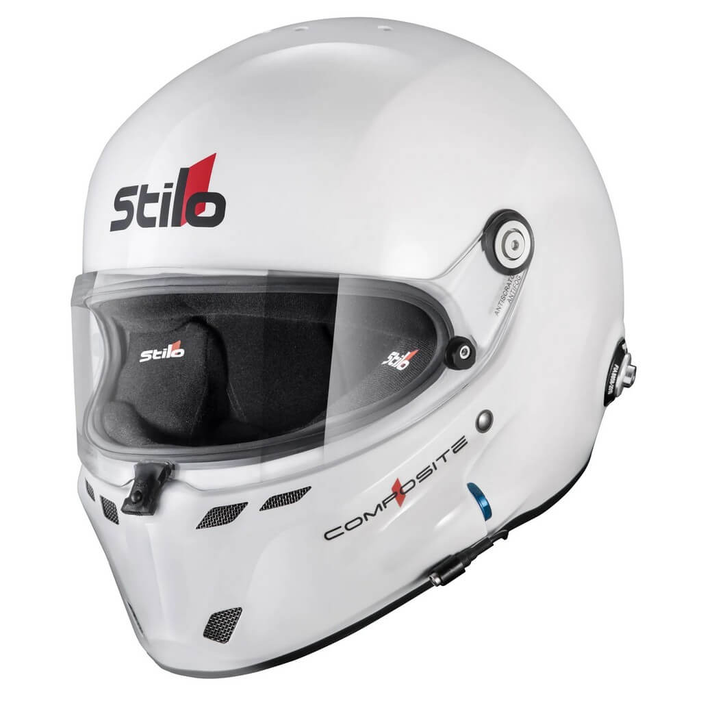 STILO AA0800CG2V630101 Full-Face Helmet ST6 F Composite Turismo (Snell SA2020, FIA 8859-24, Hans FIA8858-11), White Outer / Black Inner, Size 63 Photo-0