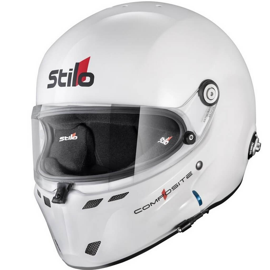STILO AA0800CG2X570101 Full-Face Helmet ST6 F Composite Turismo, FIA 8859-24 Hans, White/ Black, Size 57 Photo-0