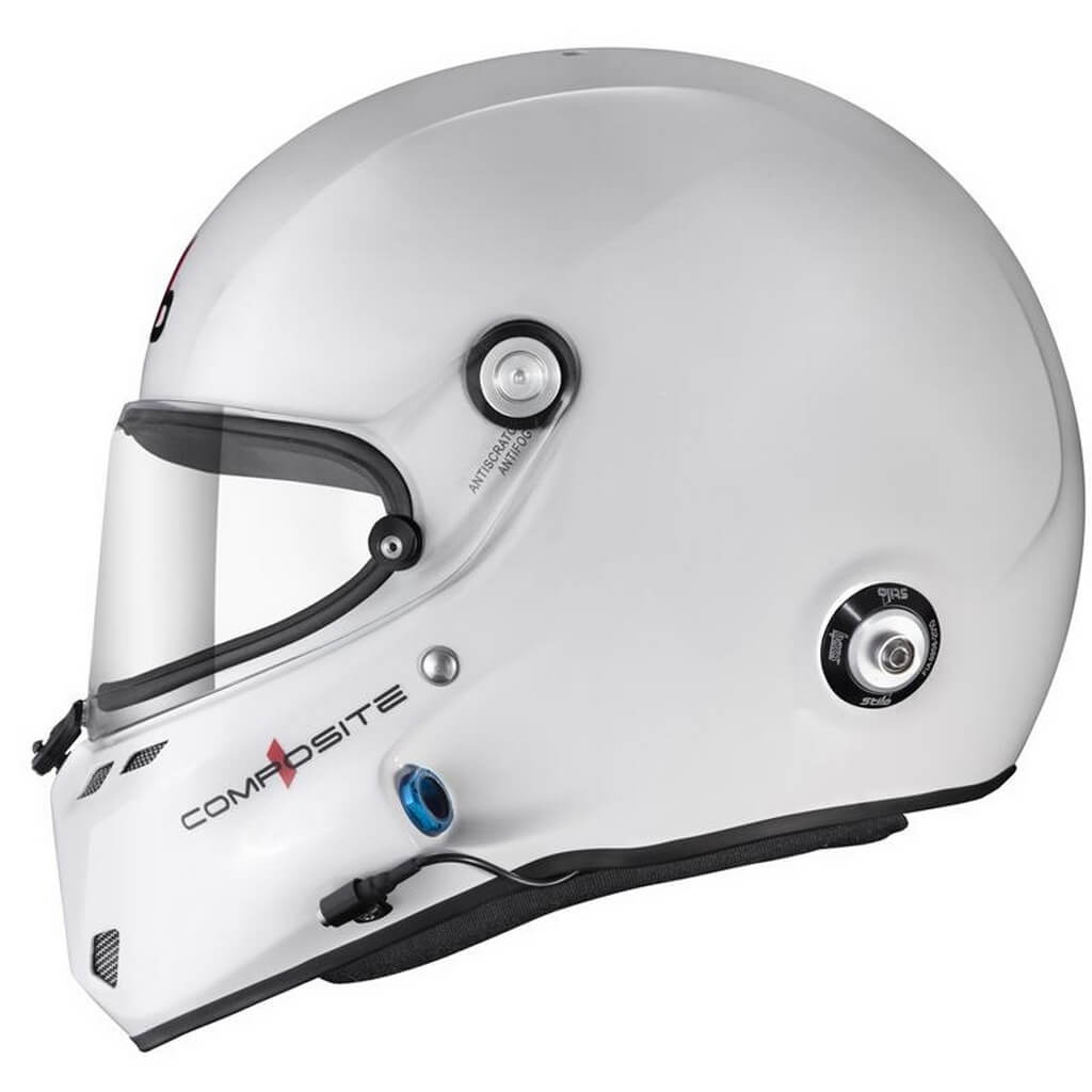 STILO AA0800CG2X630101 Full-Face Helmet ST6 F Composite Turismo, FIA 8859-24 Hans, White/ Black, Size 63 Photo-3