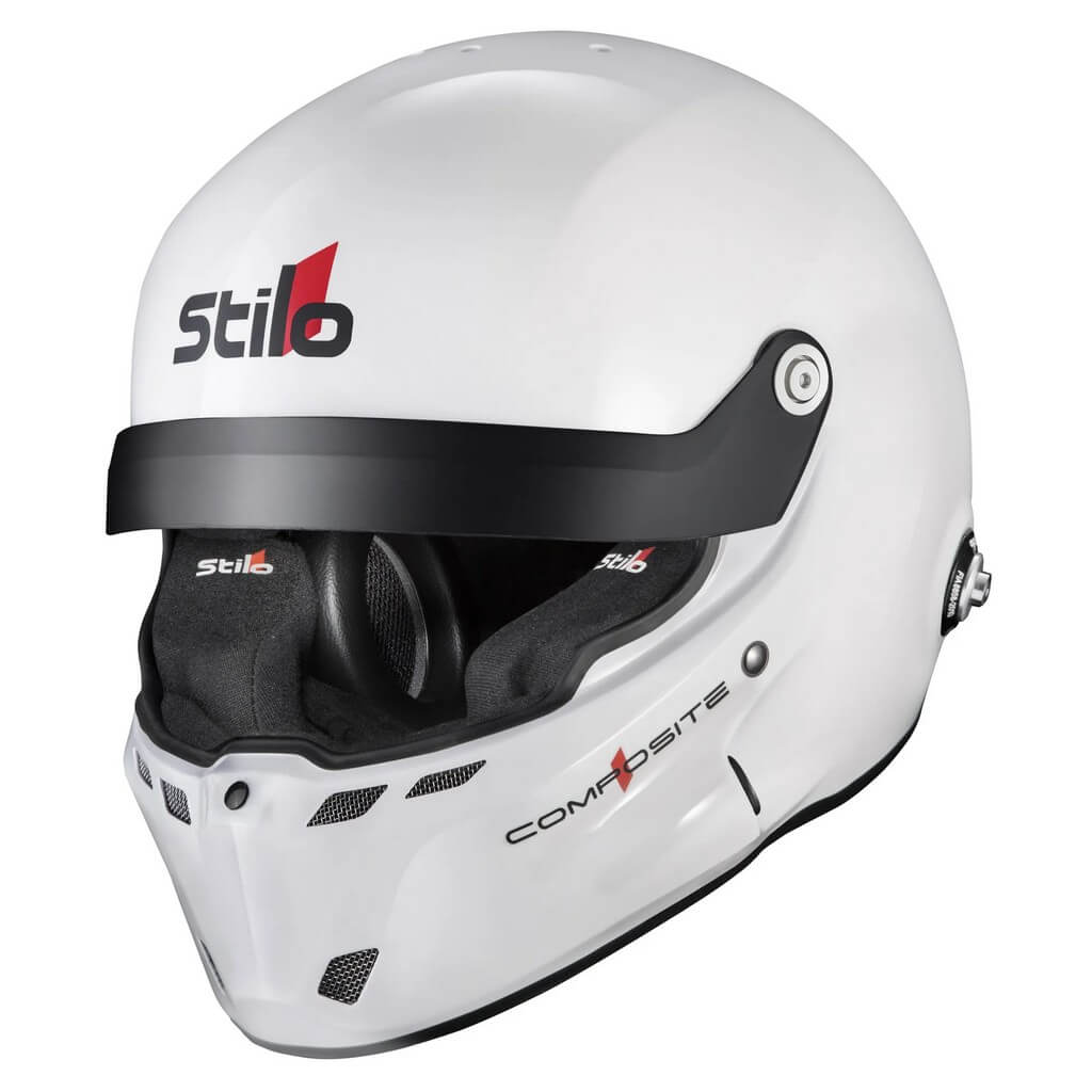 STILO AA0801RG2V570101 Full-Face Helmet ST6 R Composite Rally (Snell SA2020, FIA 8859-24, Hans FIA8858-10), White Outer / Black Inner, Size 57 Photo-0