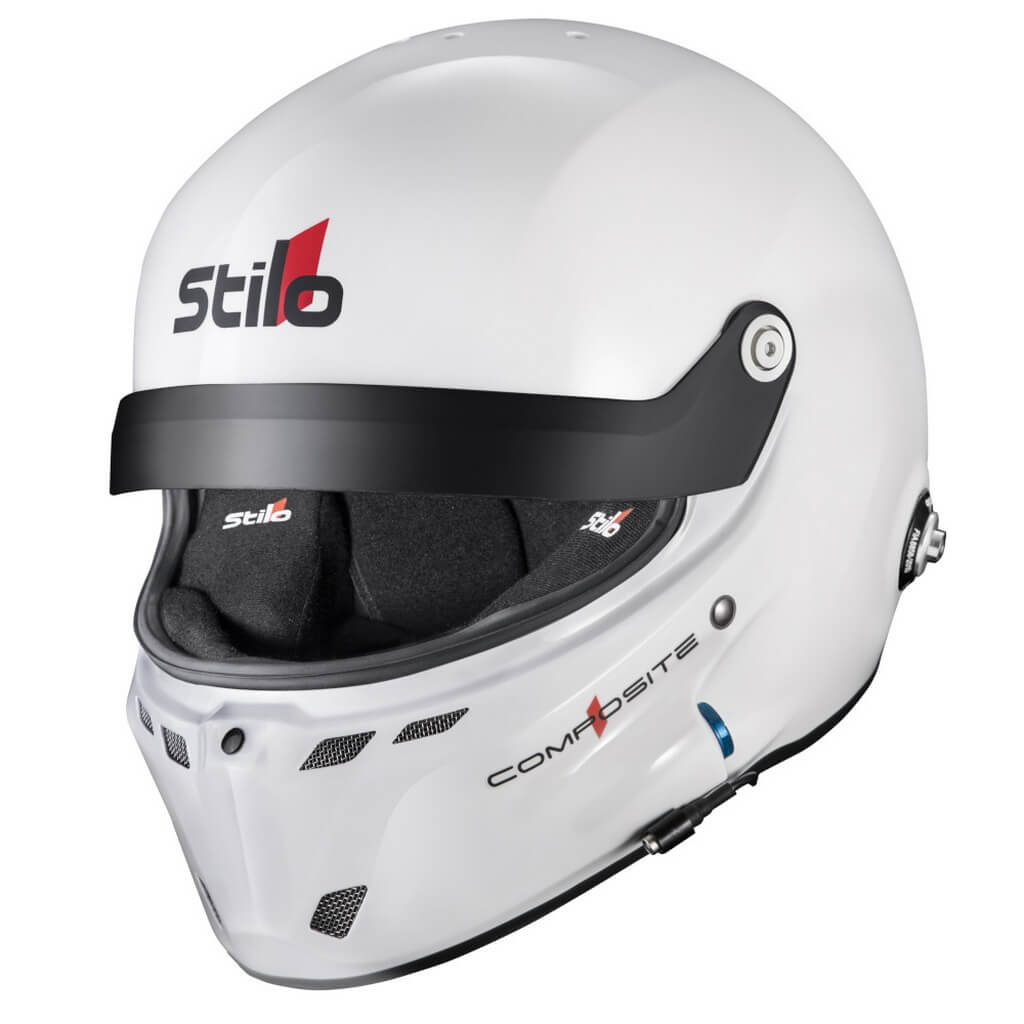 STILO AA0802CG2V610101 Full-Face Helmet ST6 GT Composite Turismo (Snell SA2020, FIA 8859-24, Hans FIA8858-10), White Outer / Black Inner, Size 61 Photo-0