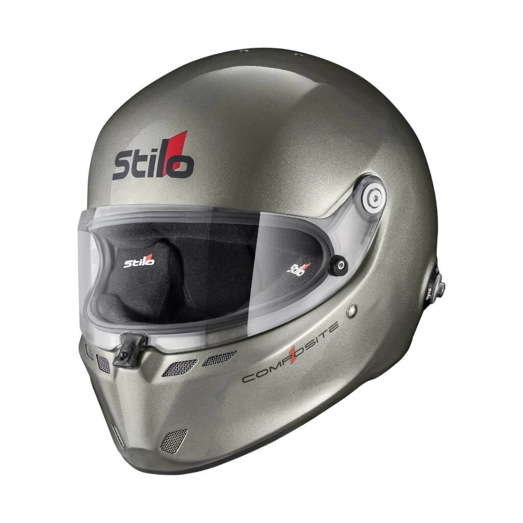 STILO AA0810AG2X61 Full-Face Helmet ST6 FN Composite, FIA 8859-24 Hans, Titanium/ Black, Size 61 Photo-0