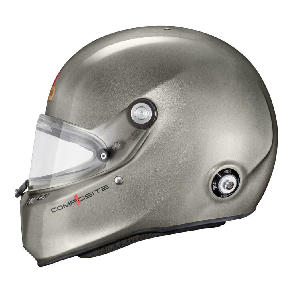 STILO AA0810AG2Y54 Full-Face Helmet ST6 FN Composite, FIA 8859-24 Hans, ABP, Titanium/ Black, Size 54 Photo-3
