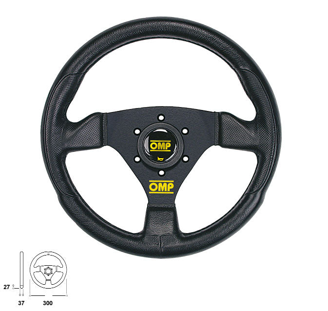 OMP OD0-1989-071 (OD/1989/NN) Steering wheel TRECENTO UNO, black, diam.300mm, reach 00mm Photo-0