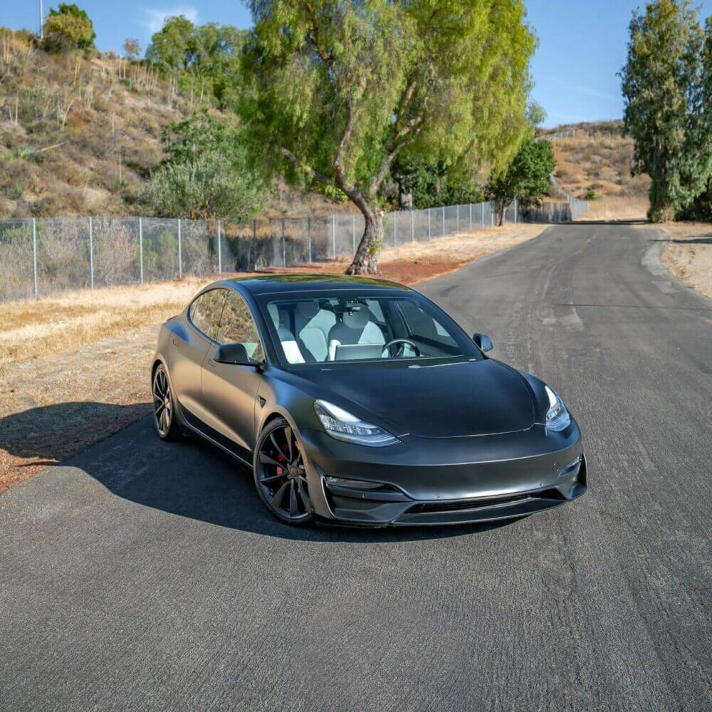 UNPLUGGED PERFORMANCE UP-M3-302-12.1 Ascension Front Fascia System, No Sensor Holes, Midnight Silver for TESLA Model 3 Photo-0