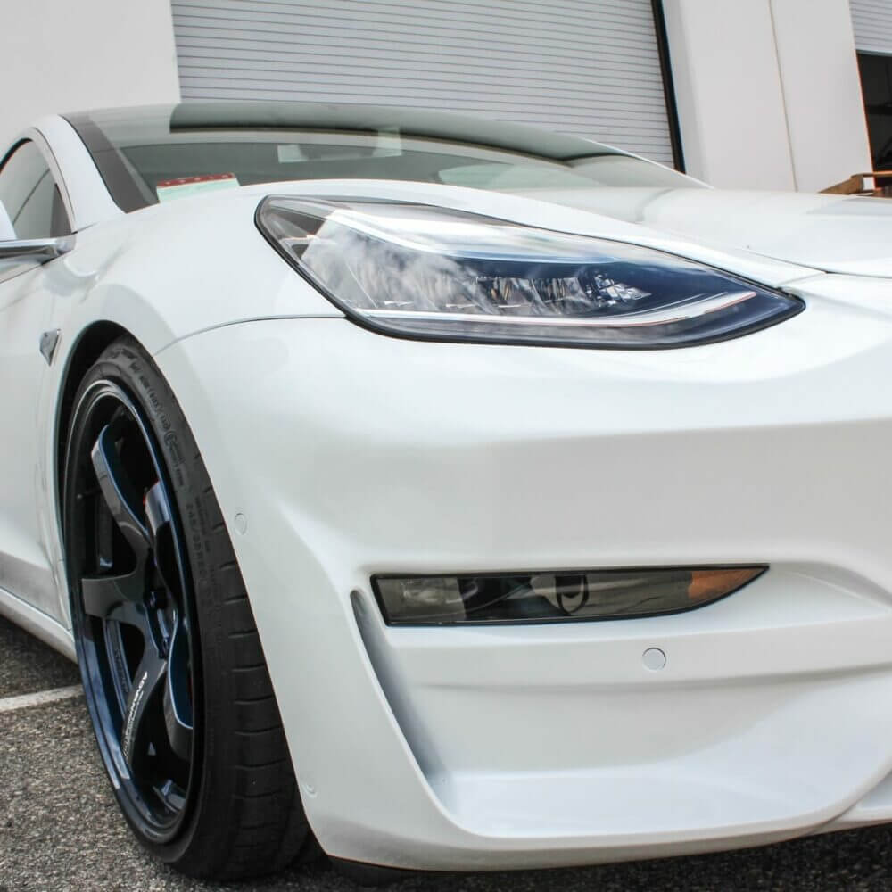UNPLUGGED PERFORMANCE UP-M3-302-13.1 Ascension Front Fascia System, No Sensor Holes, Pearl White for TESLA Model 3 Photo-2