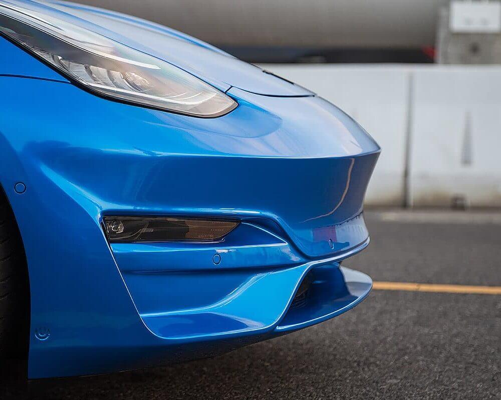 UNPLUGGED PERFORMANCE UP-M3-302-14.1 Ascension Front Fascia System, No Sensor Holes, Deep Blue for TESLA Model 3 Photo-0
