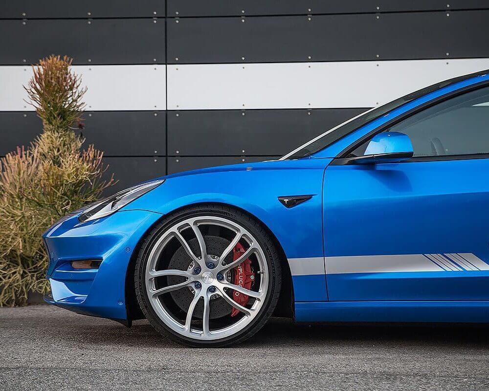 UNPLUGGED PERFORMANCE UP-M3-302-14.1 Ascension Front Fascia System, No Sensor Holes, Deep Blue for TESLA Model 3 Photo-1