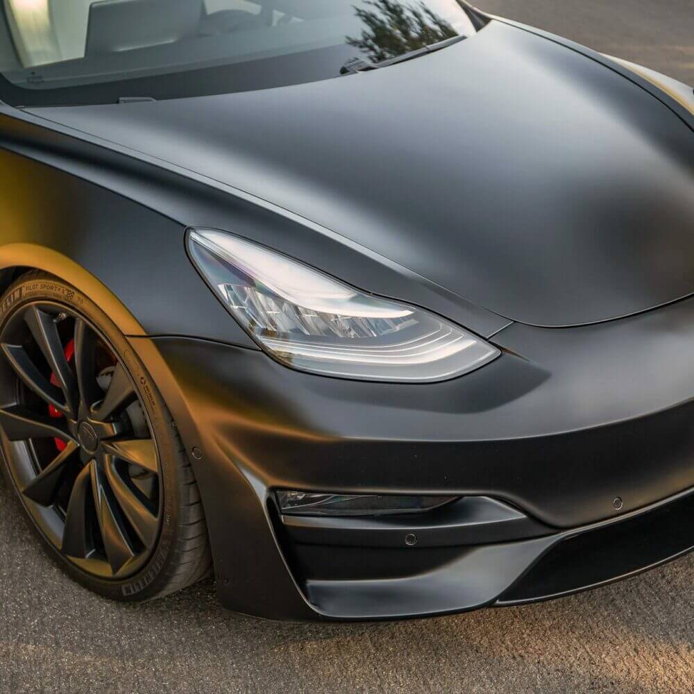 UNPLUGGED PERFORMANCE UP-M3-302-15.1 Ascension Front Fascia System, No Sensor Holes, Black for TESLA Model 3 Photo-1