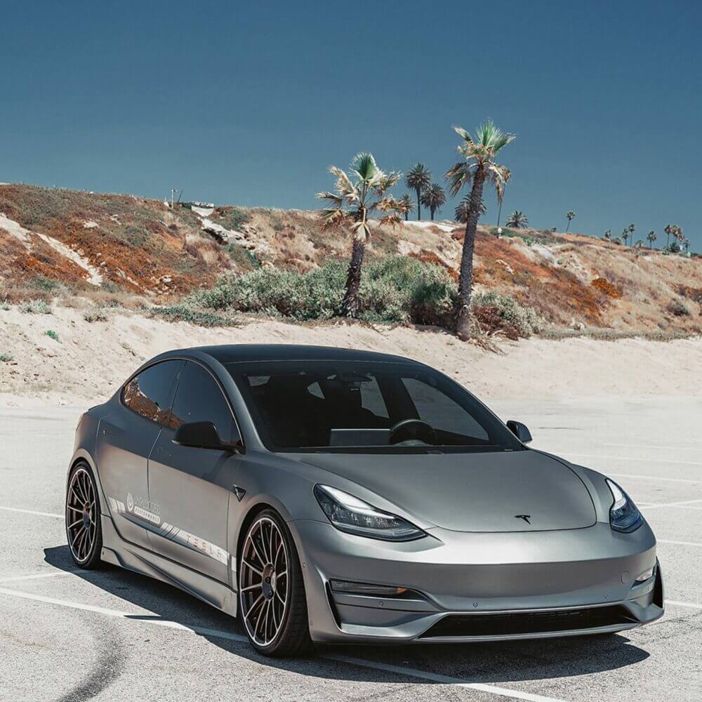 UNPLUGGED PERFORMANCE UP-M3-302-16.1 Ascension Front Fascia System, No Sensor Holes, Silver Metallic for TESLA Model 3 Photo-0