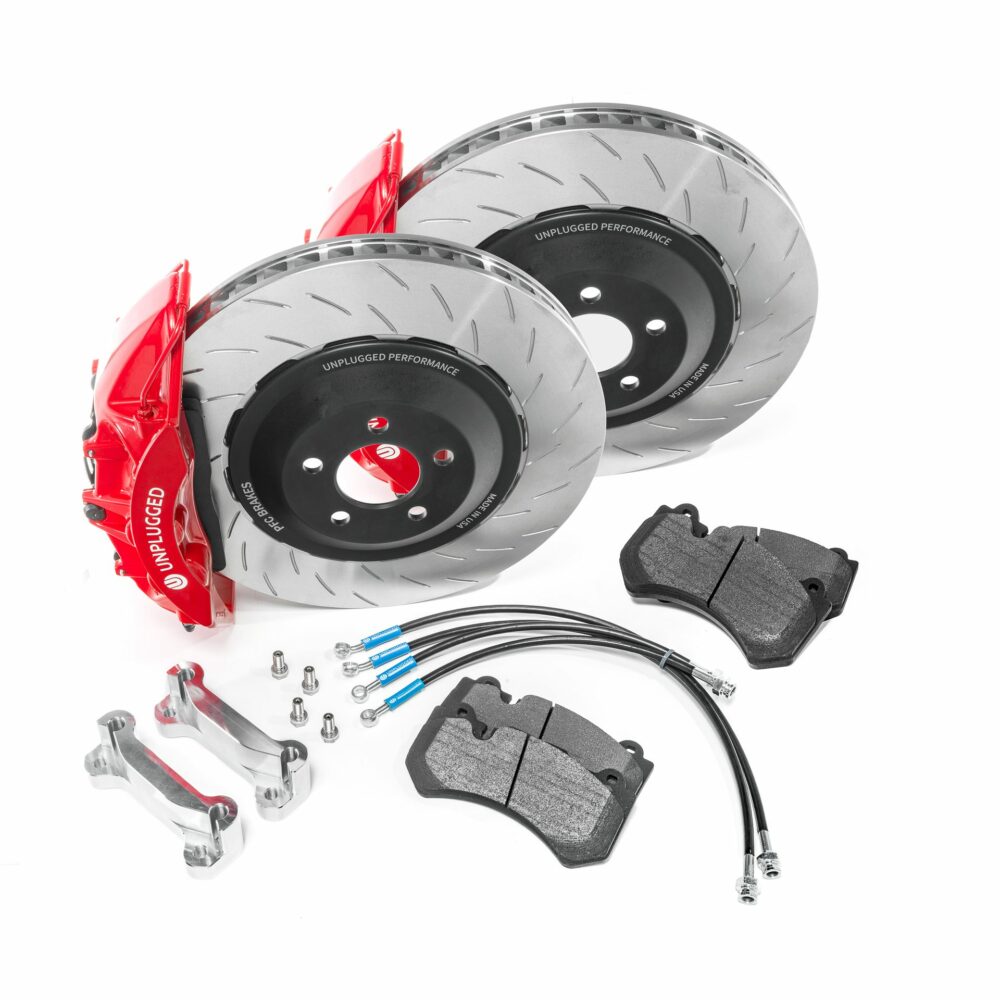 UNPLUGGED PERFORMANCE UP-M3MY-317-7.1 Big Brake Kit (front) UP x PFC, 394mm Iron Rotors, Street Pads for TESLA Model 3 / Model Y Photo-0