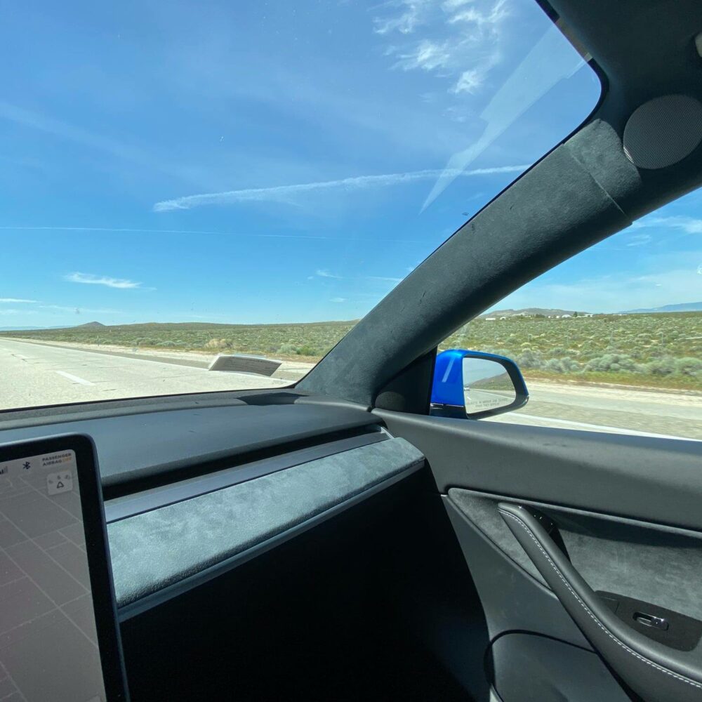 UNPLUGGED PERFORMANCE UP-M3MY-344-1.1 Alcantara Dashboard Upgrade, Charcoal Black for TESLA Model 3 / Model Y 2017-2020 Photo-0