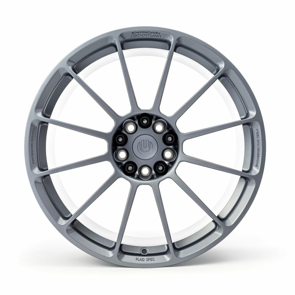 UNPLUGGED PERFORMANCE UP-UP03-120-003 Single Wheel UP-03, 21x9.5+35 - 5x120, Plaid Spec, Satin Titanium for TESLA Model S2 / Model X2 Photo-0