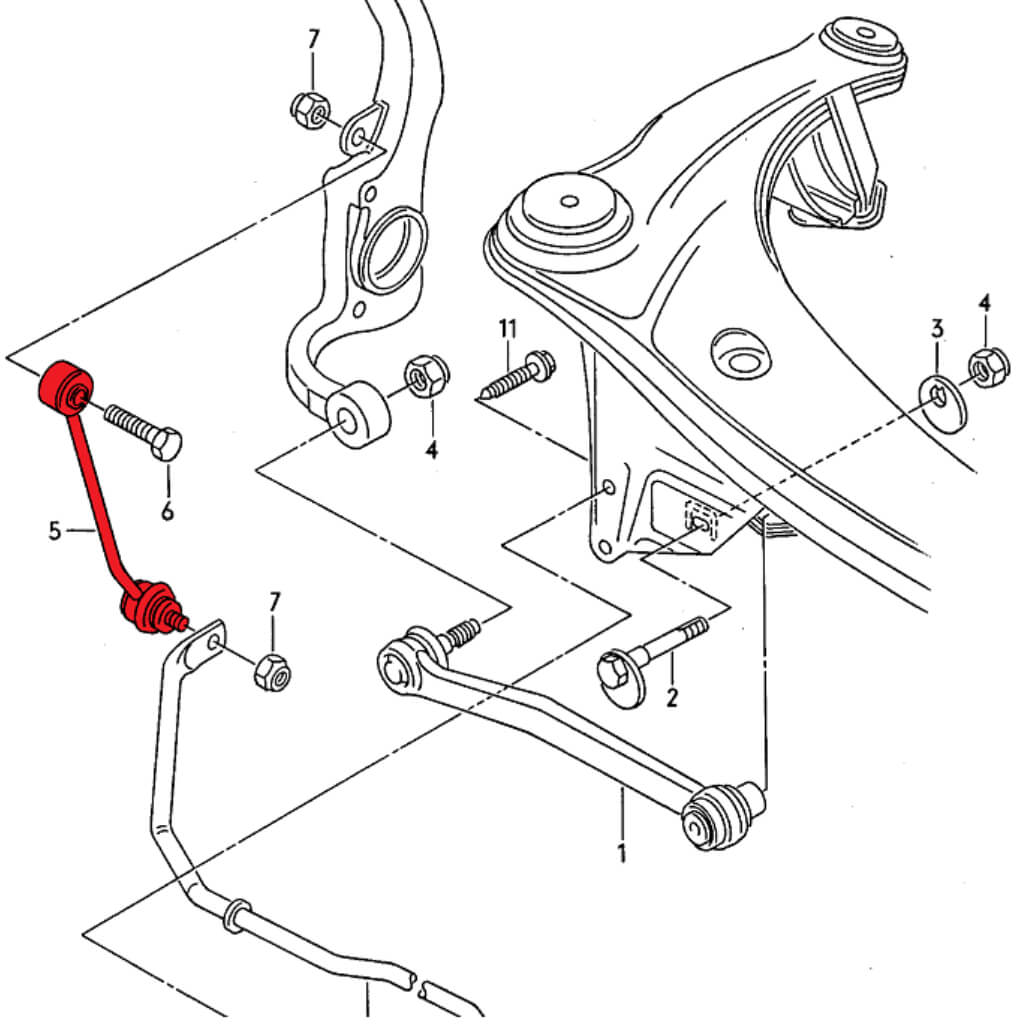 VERKLINE ELA-012 Sway Bar End Links Rear Kit for AUDI RS4 / S4 (B5) Photo-2