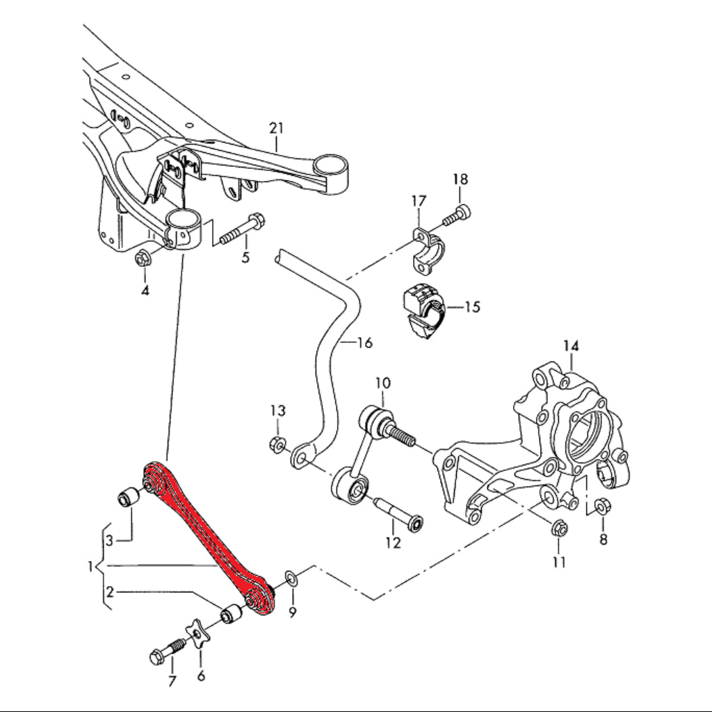 VERKLINE TRS-008 Adjustable Rear Toe Links Metal Rod Ends Kit for AUDI RS3 / S3 (8Y) / VW Golf GTI / R (Mk7 / Mk8) Photo-2
