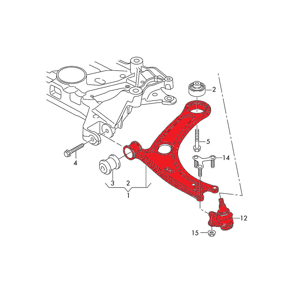VERKLINE WAS-016 Adjustable Tubular Front Race Wishbones Kit for AUDI RS3 (8Y / 8V) / VW Golf GTI / R (Mk7 / Mk8) Photo-2
