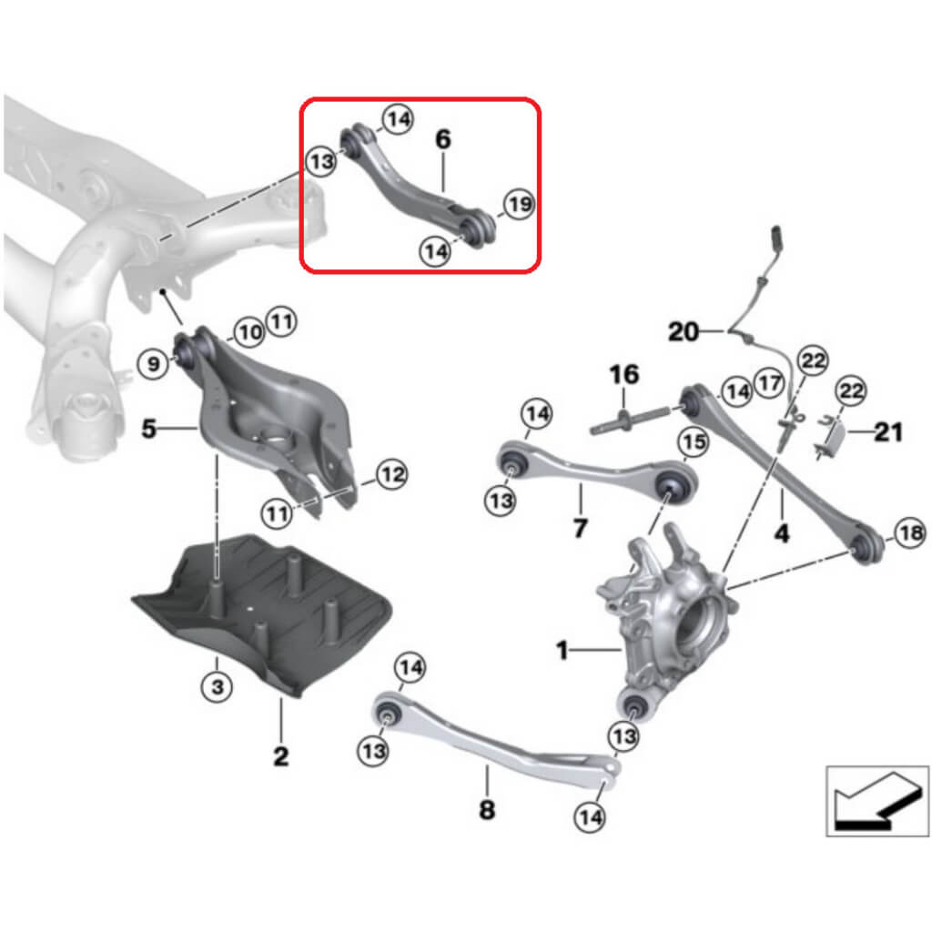 VERKLINE WAS-423 Rear Upper Adjustable Lateral Bent Links Kit for TOYOTA GR Supra / BMW Z4 (G29) Photo-2