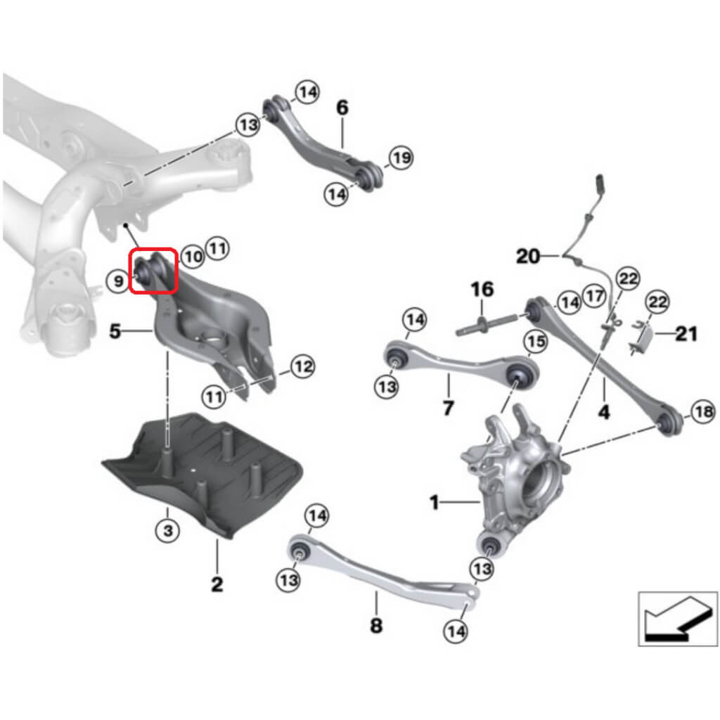 VERKLINE WAS-425 Rear Spring Wishbone Bushings With Lockout Kit for TOYOTA GR Supra / BMW Z4 (G29) Photo-2
