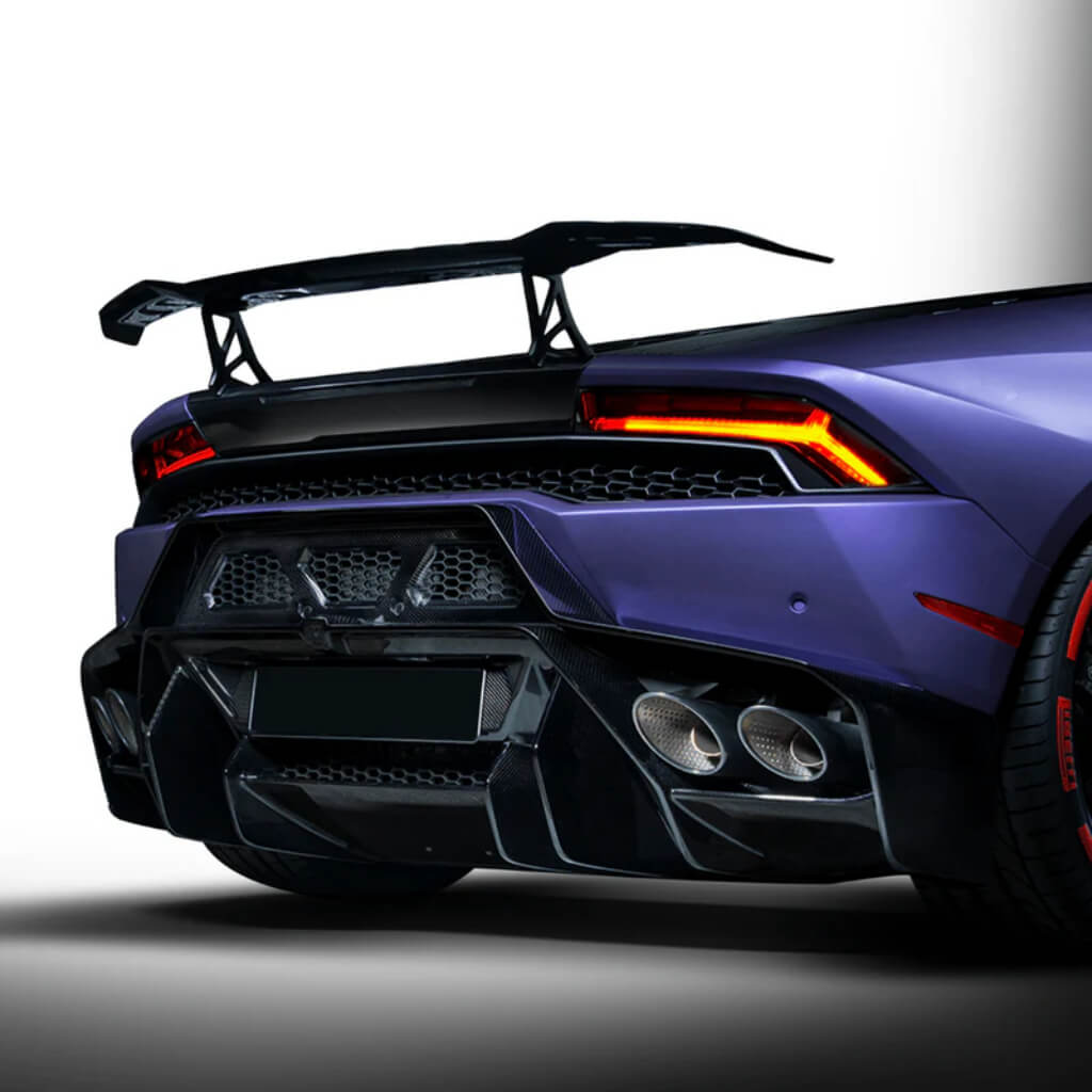 VORSTEINER 0920LOV Rear Bumper with Rear Diffuser NOVARA EDIZIONE (Gloss Carbon) for LAMBORGHINI Huracan LP610-4 / LP580-2 Photo-1