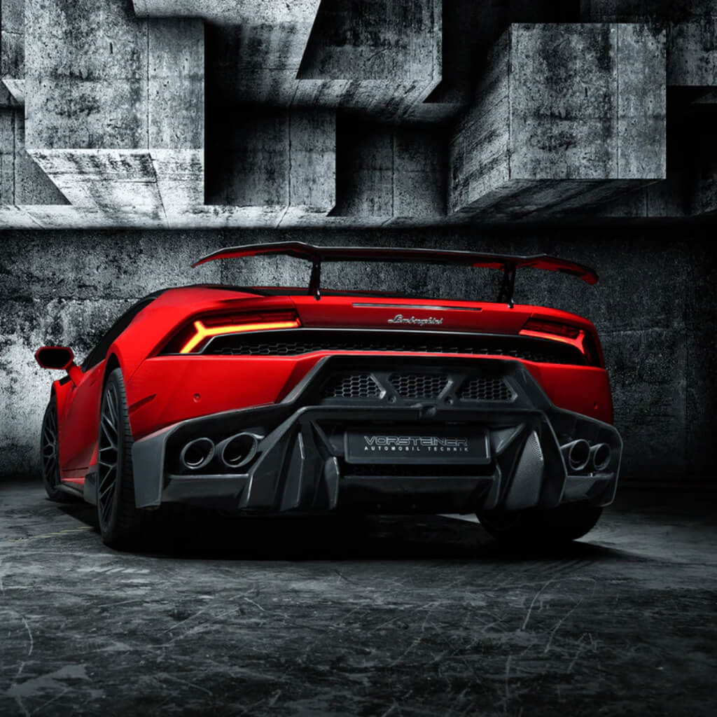 VORSTEINER 0920LOV Rear Bumper with Rear Diffuser NOVARA EDIZIONE (Gloss Carbon) for LAMBORGHINI Huracan LP610-4 / LP580-2 Photo-3