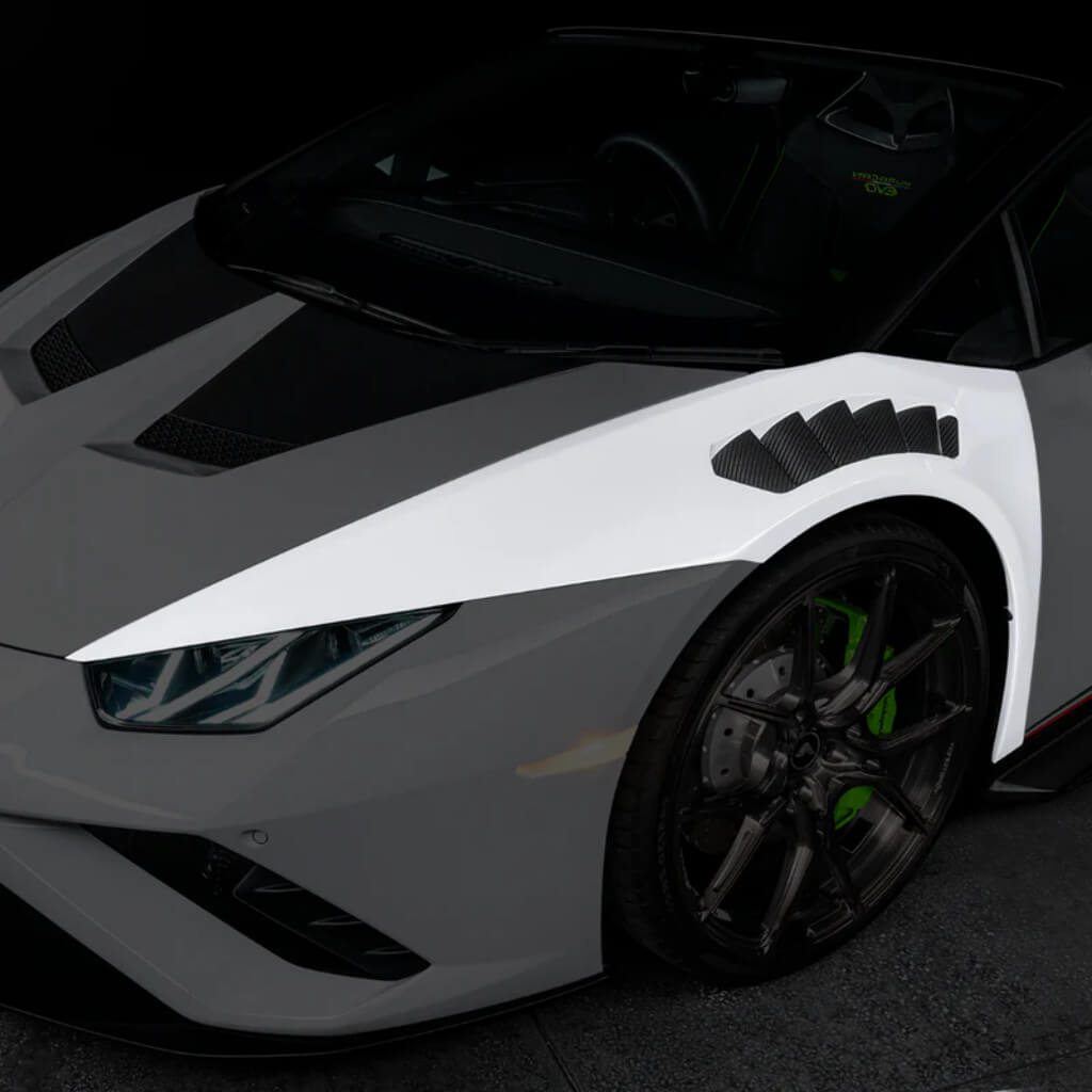 VORSTEINER 0940LOV Front Fenders with Integrated Vents and Splash Shields NOVARA EDIZIONE (Gloss Carbon) for LAMBORGHINI Huracan LP610-4 / LP580-2 Photo-0
