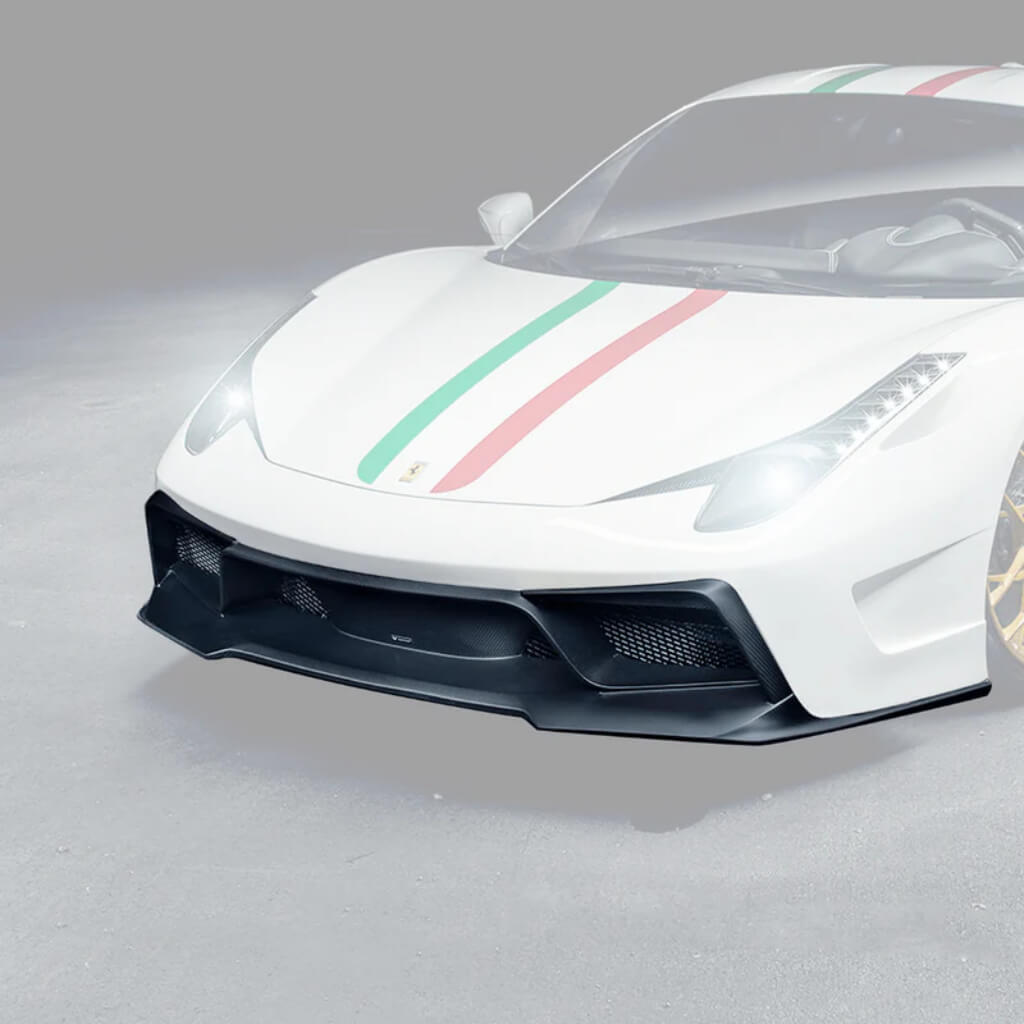 VORSTEINER FRV1110 Front Bumper with Front Spoiler VX AERO (Gloss Carbon) for FERRARI 458 Italia 2009-2015 Photo-0