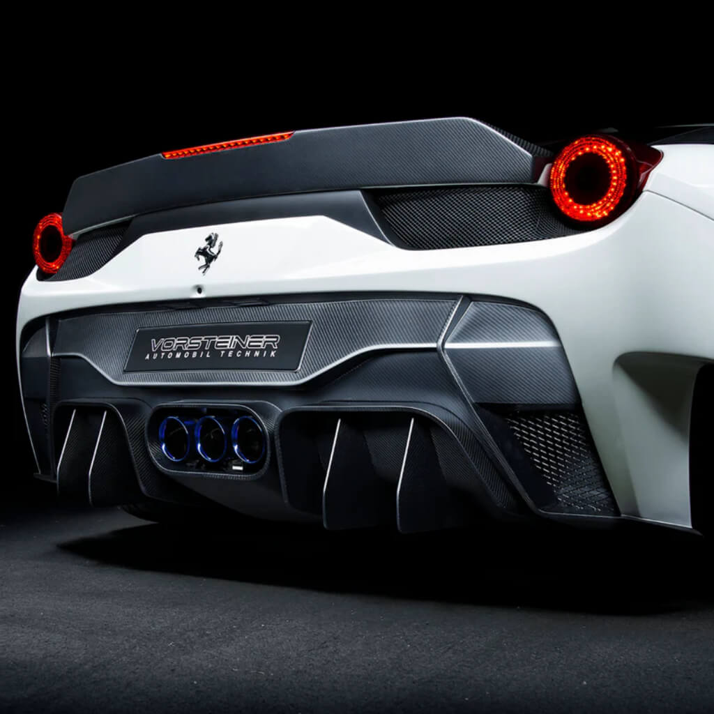 VORSTEINER FRV1140 Rear Bumper with Rear Diffuser incl. Exhaust Tips VX AERO (Gloss Carbon) for FERRARI 458 Italia 2009-2015 Photo-1