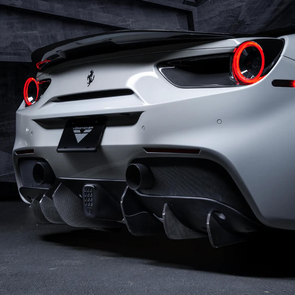 VORSTEINER FRV2055 Rear Diffuser Fins DIAVOLO (Gloss Carbon / set of 6) for FERRARI 488 Photo-1