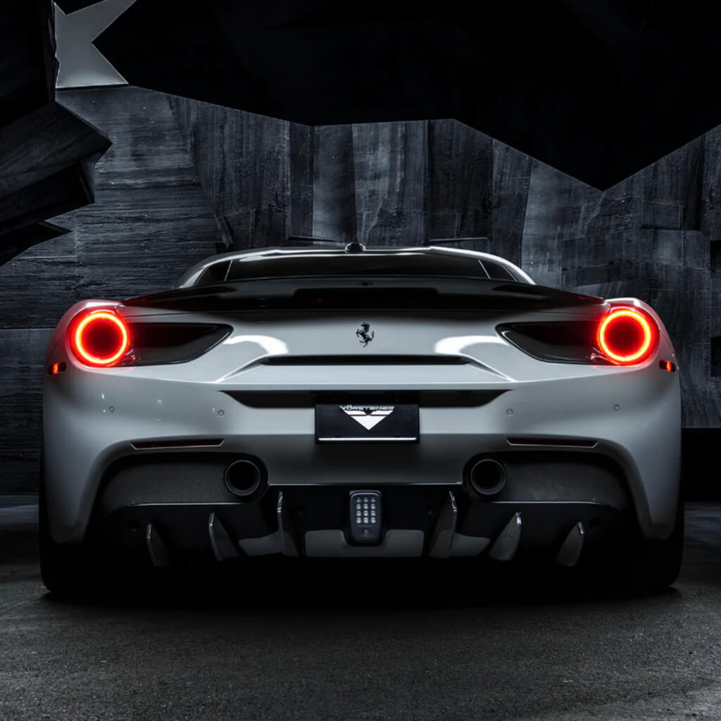 VORSTEINER FRV2055 Rear Diffuser Fins DIAVOLO (Gloss Carbon / set of 6) for FERRARI 488 Photo-2
