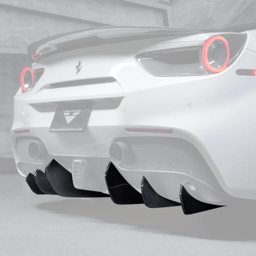 VORSTEINER FRV2055 Rear Diffuser Fins DIAVOLO (Gloss Carbon / set of 6) for FERRARI 488 Photo-0