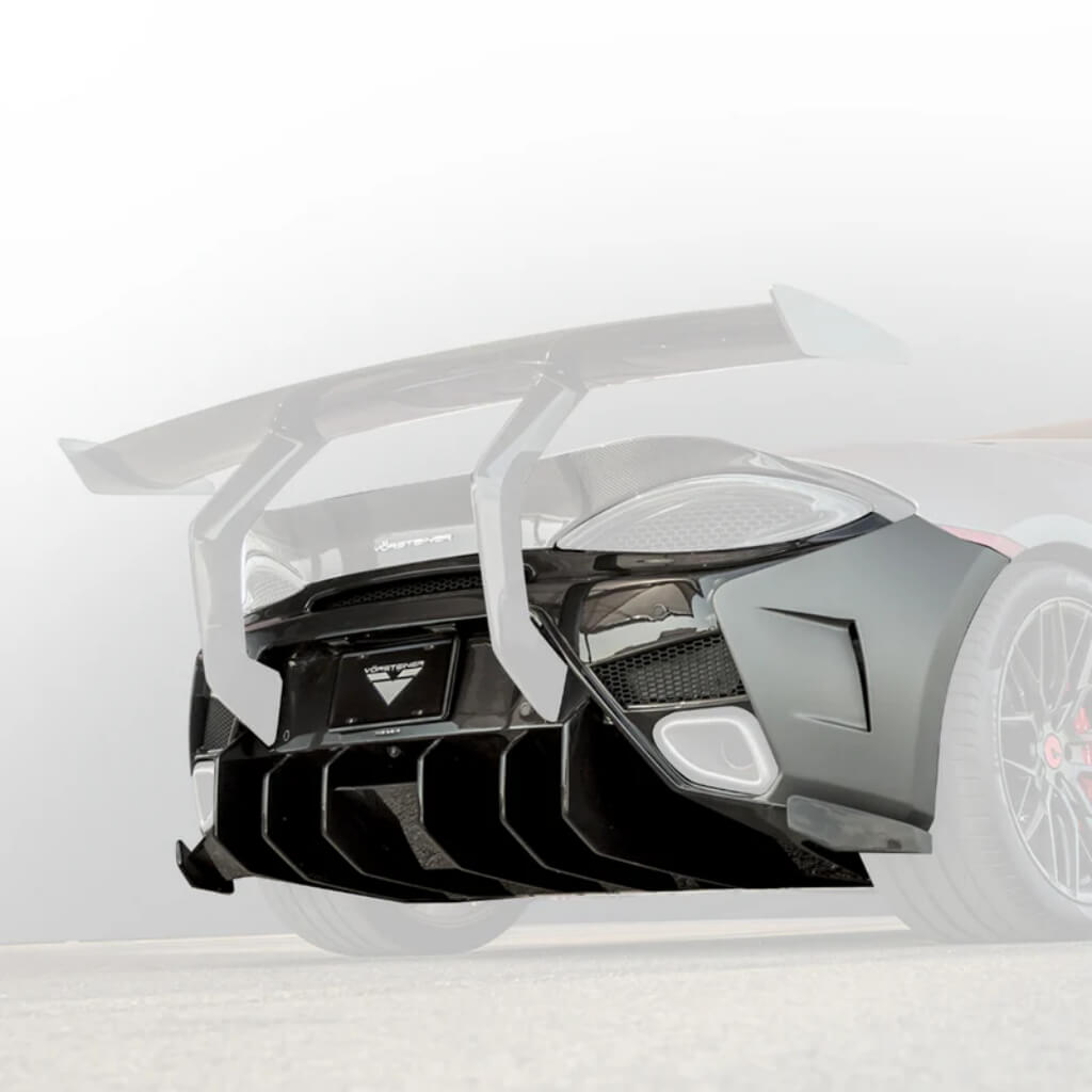 VORSTEINER MVR1140 Rear Bumper with Rear Diffuser 570-VX (Gloss Carbon) for MCLAREN 570S 2015-2021 Photo-0