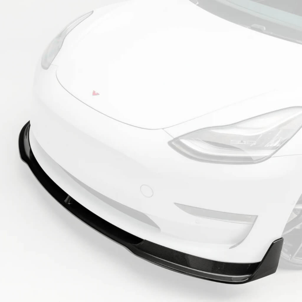VORSTEINER TEV1010 Front Spoiler VOLTA (Gloss Carbon) for TESLA Model 3 2017- Photo-0