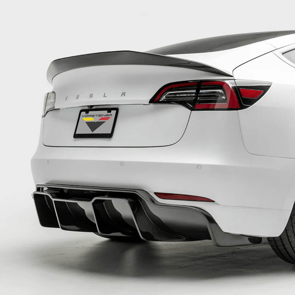 VORSTEINER TEV1050 Rear Diffuser TRACK EDITION VOLTA (Gloss Carbon) for TESLA Model 3 2017- Photo-1