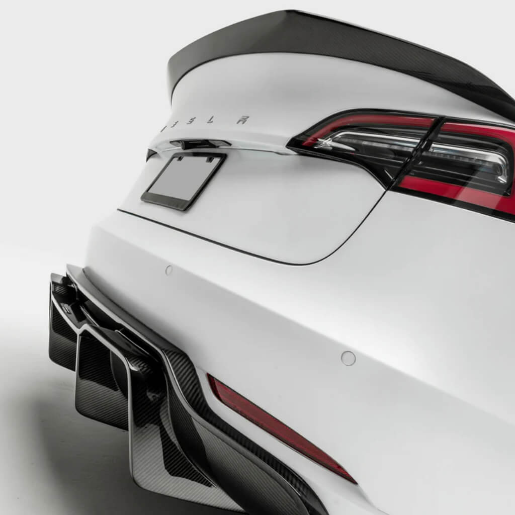 VORSTEINER TEV1050 Rear Diffuser TRACK EDITION VOLTA (Gloss Carbon) for TESLA Model 3 2017- Photo-4