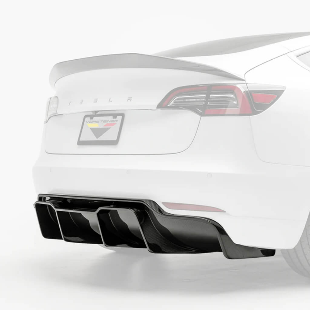 VORSTEINER TEV1050 Rear Diffuser TRACK EDITION VOLTA (Gloss Carbon) for TESLA Model 3 2017- Photo-0