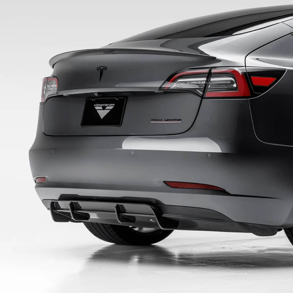 VORSTEINER TEV1055 Rear Diffuser VOLTA (Gloss Carbon) for TESLA Model 3 2017- Photo-1