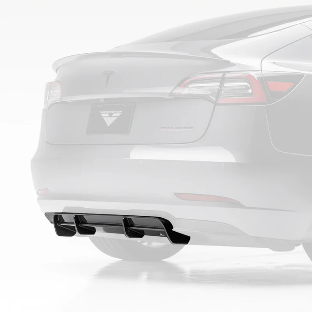 VORSTEINER TEV1055 Rear Diffuser VOLTA (Gloss Carbon) for TESLA Model 3 2017- Photo-0