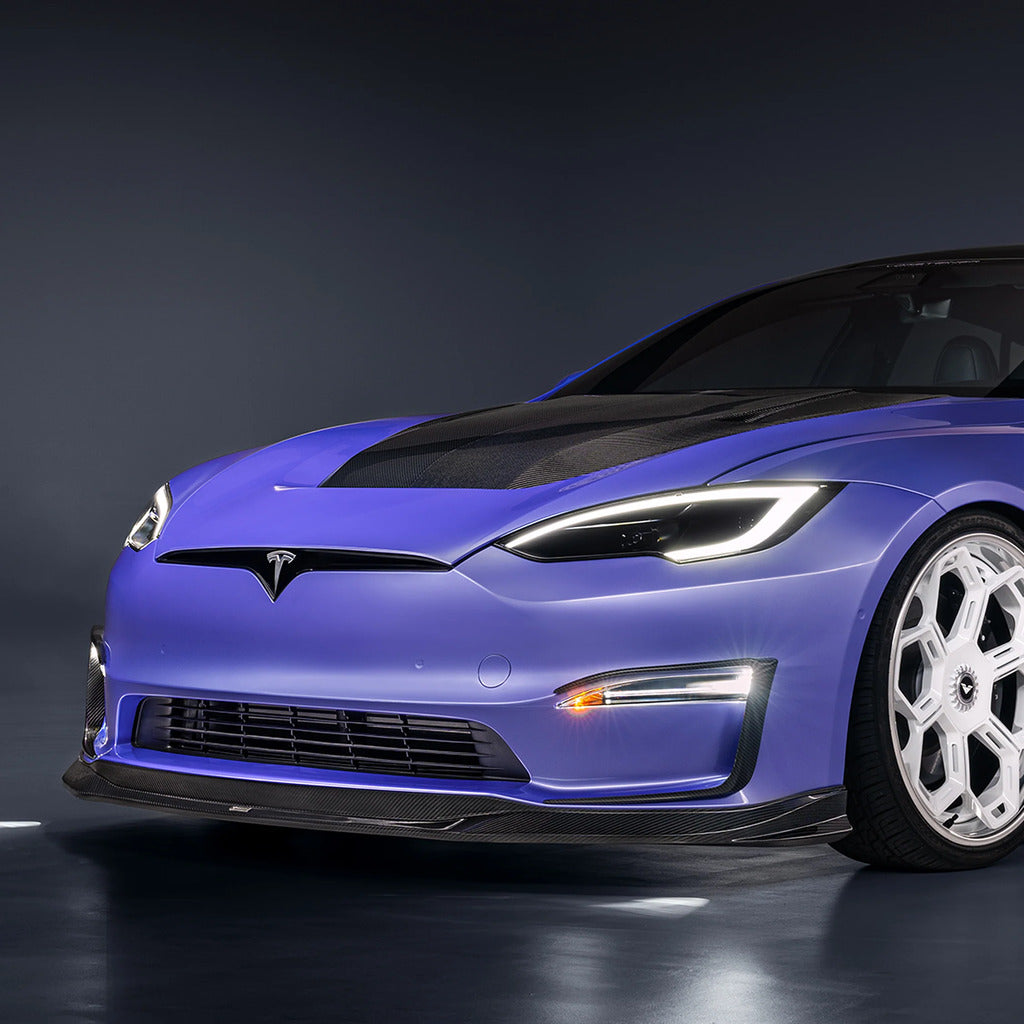 VORSTEINER TEV3021 Front Spoiler VRS (Satin Carbon) for TESLA Model S Plaid 2021- Photo-5