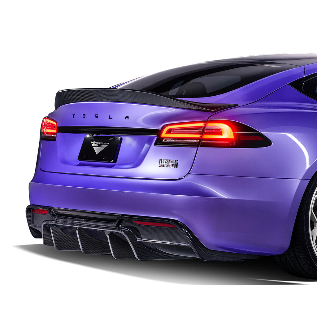 VORSTEINER TEV3060 Decklid Spoiler VRS (Gloss Carbon) for TESLA Model S Plaid 2021-2022 Photo-1
