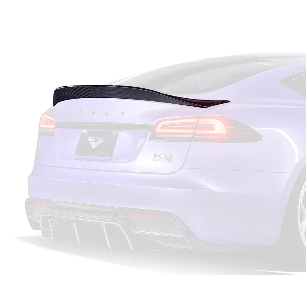 VORSTEINER TEV3060 Decklid Spoiler VRS (Gloss Carbon) for TESLA Model S Plaid 2021-2022 Photo-0