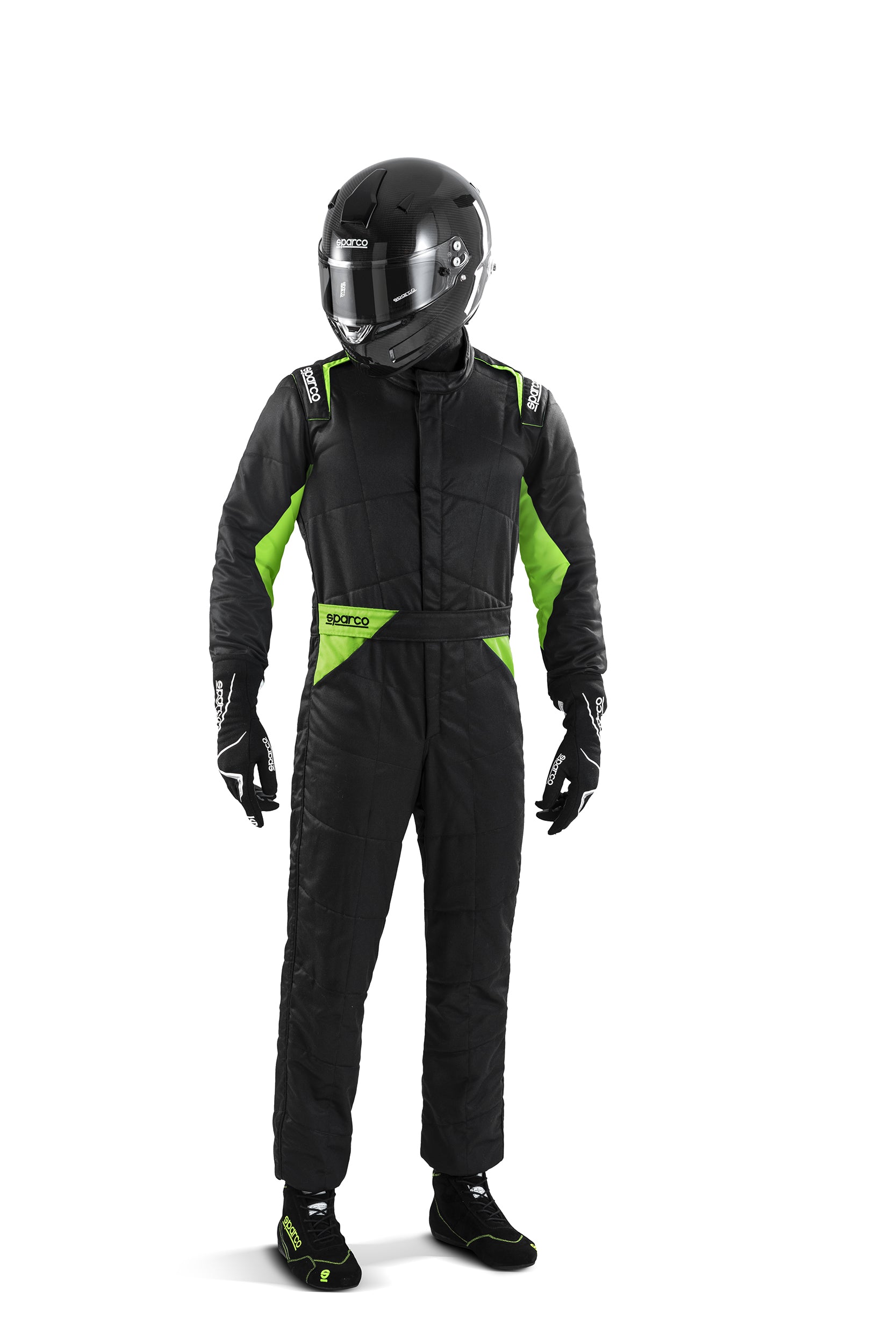 SPARCO 00109358NRVF SPRINT 2022 Racing suit, FIA 8856-2018, black/green, size 58 Photo-0 