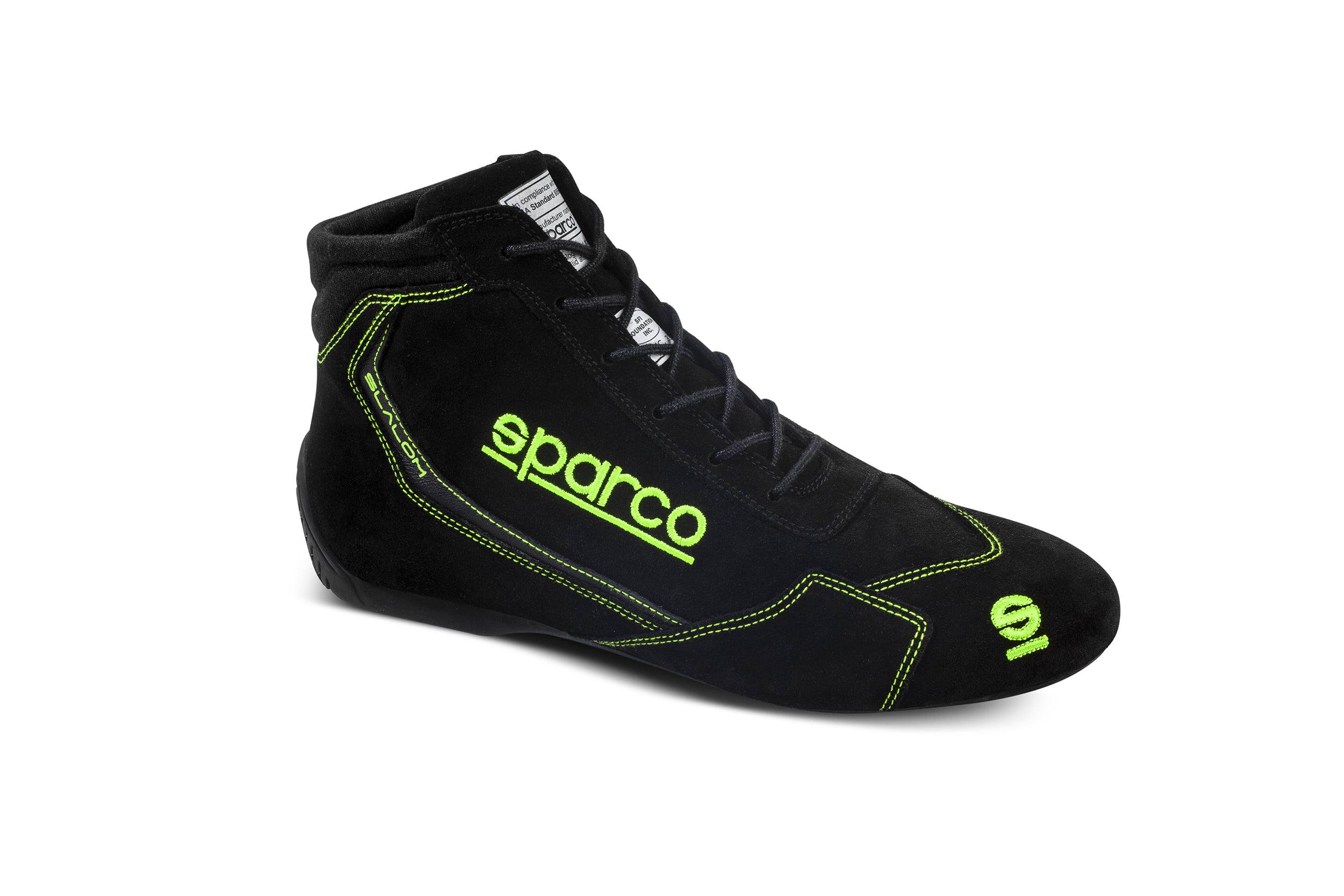 SPARCO 00129543NRVF Racing shoes SLALOM 2022, FIA 8856-2018, black/green, size 43 Photo-0 