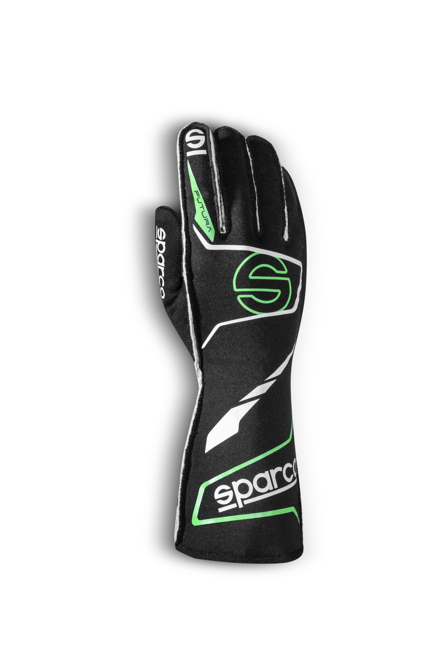 SPARCO 00136513NRVF FUTURA Racing gloves, FIA 8856-2018, black/green, size 13 Photo-0 