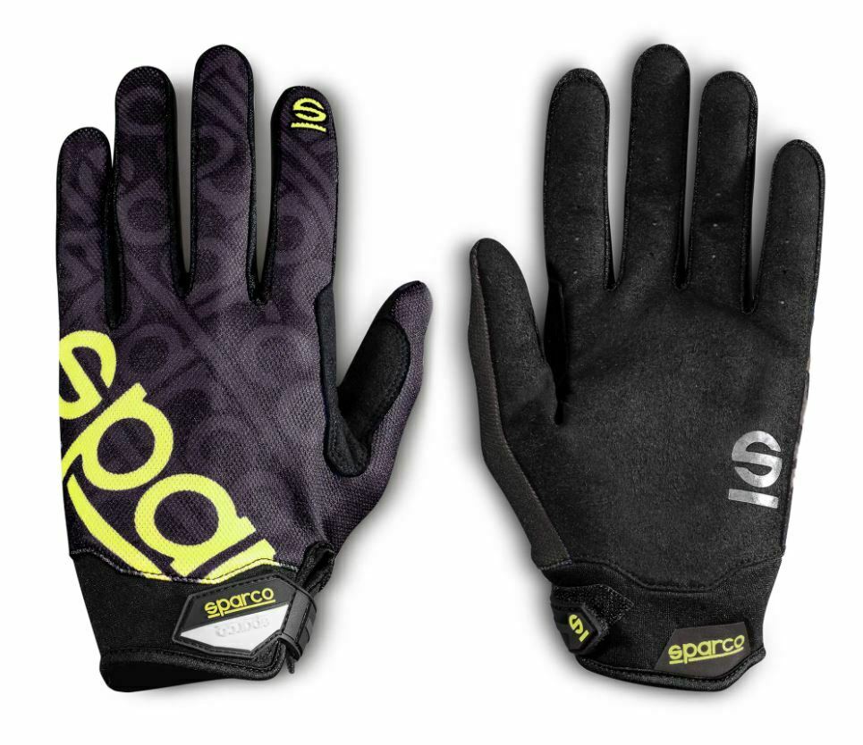 SPARCO 002093NRGF2M Meca-3 Mechanics Gloves, navy black/yellow, size M Photo-0 