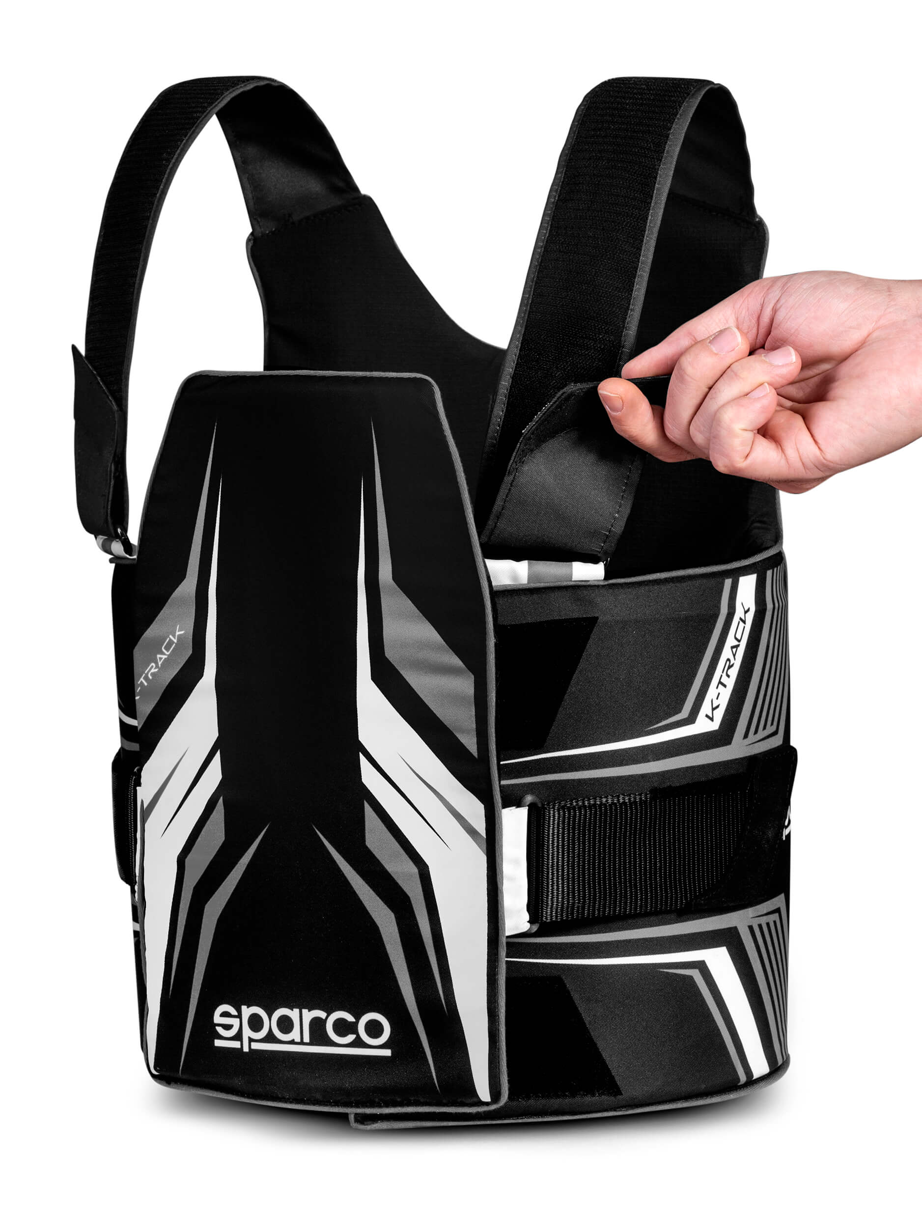 SPARCO 002406KNRBI2S K-TRACK Karting Rib Protector, FIA 8870-2018, black/white, size S Photo-3 