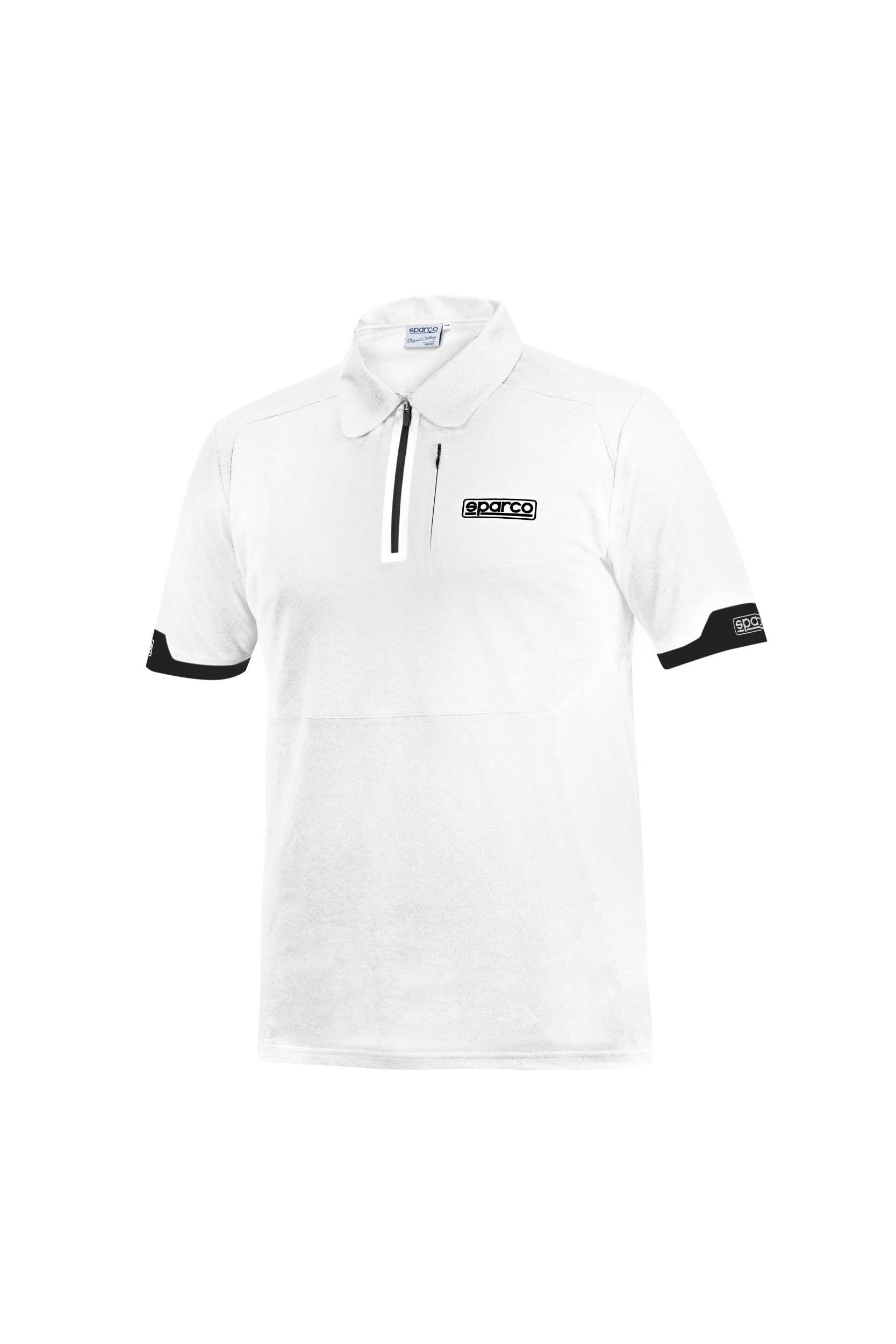 SPARCO 01367BI4XL POLO ZIP, white, size XL Photo-0 