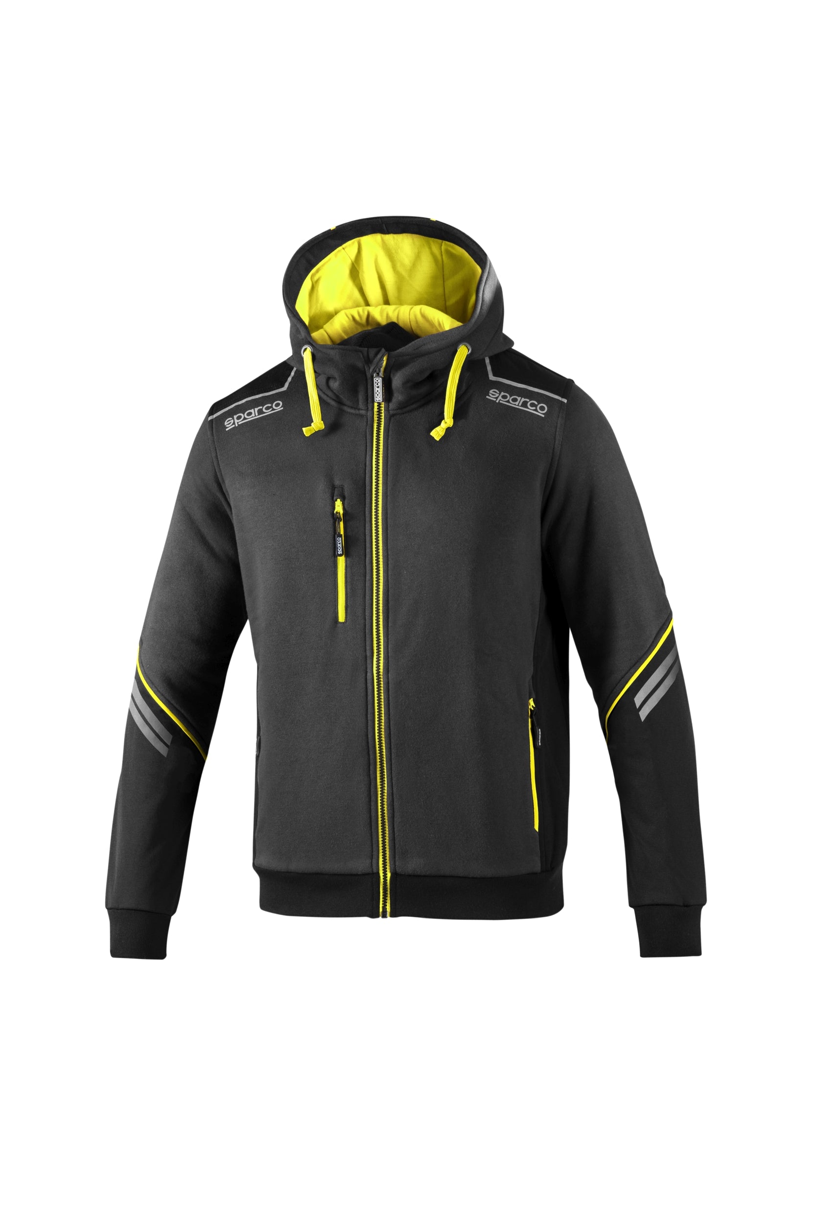 SPARCO 02414GSGF5XXL TECH Hooded Full Zip, grey/yellow fluo, size XXL Photo-0 