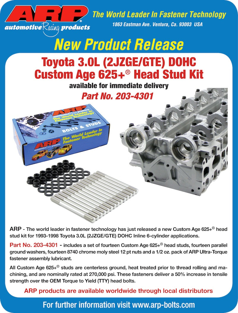 ARP 203-4301 Toyota 2JZGE/GTE CA625+ head stud kit Photo-1 